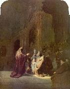 Rembrandt Peale Simeon in the temple oil